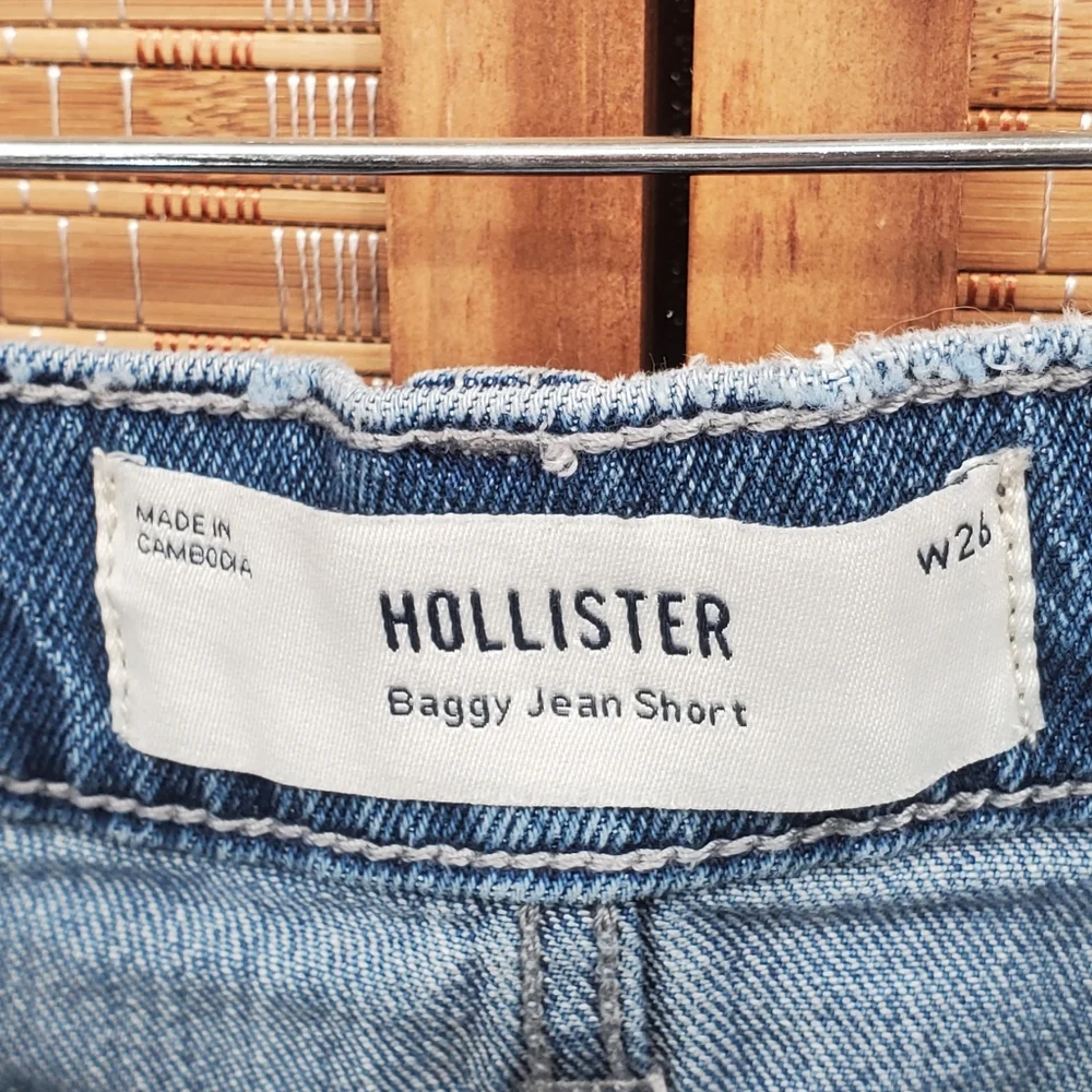 ☆ Hollister Baggy Carpenter Denim Shorts Light Wash Size W26